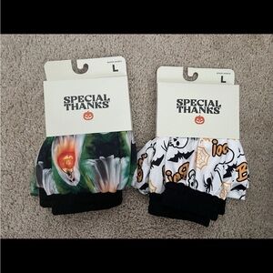Special Thanks Halloween Boxer Shorts Lot Of 2, Size Large - NEW! Ghost Spooky
